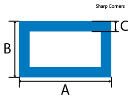 Sharp Cornered Aluminum Rectangular Tube cross section