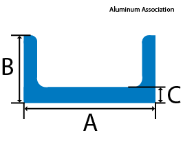 Aluminum Association Aluminum Channel cross section