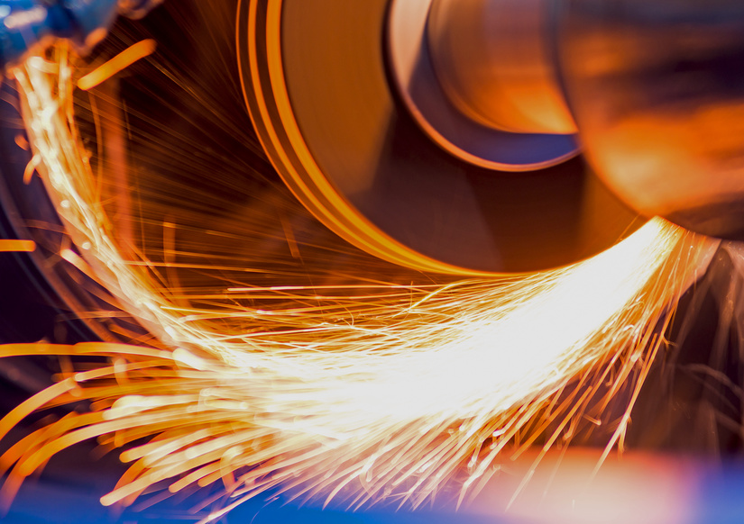 sparks from a grinding wheel
